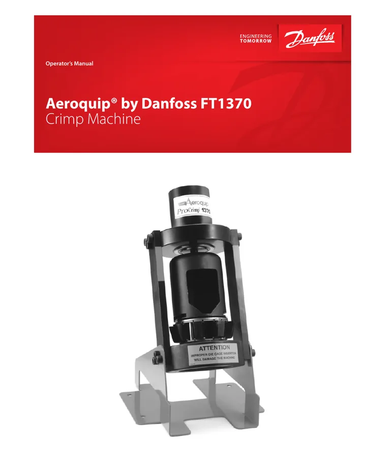 Danfoss FT1370 machine manual cover