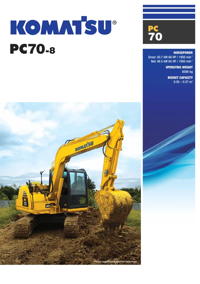 Komatsu PC70-8 machine manual cover: pc70-8-c002dcc574