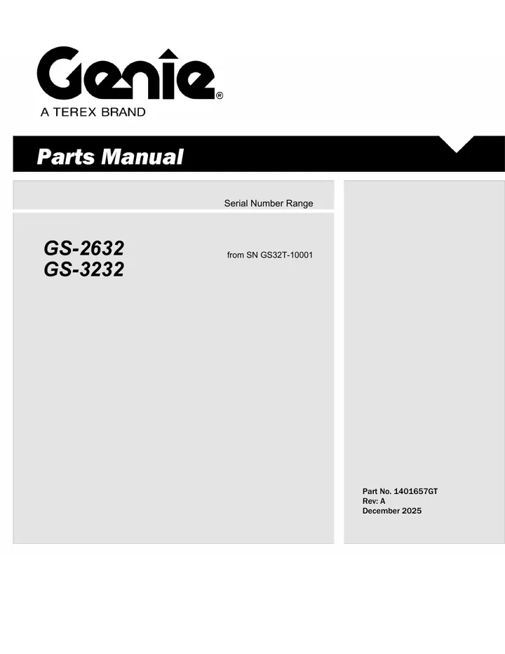 Genie GS-2632 / GS-3232 machine manual cover