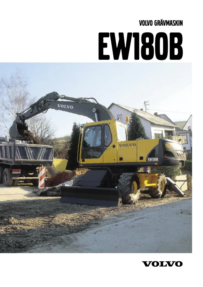 Volvo EW180B machine manual cover: Volvo EW180B Archived product document