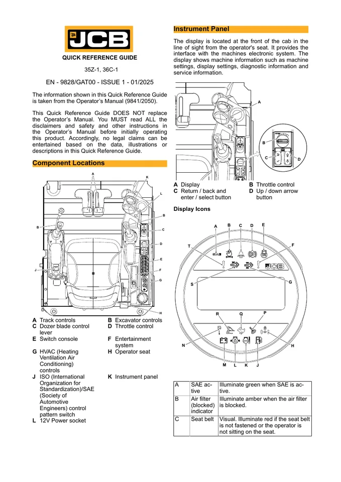 JCB 35Z-1 · 36C-1 设备手册外胶层