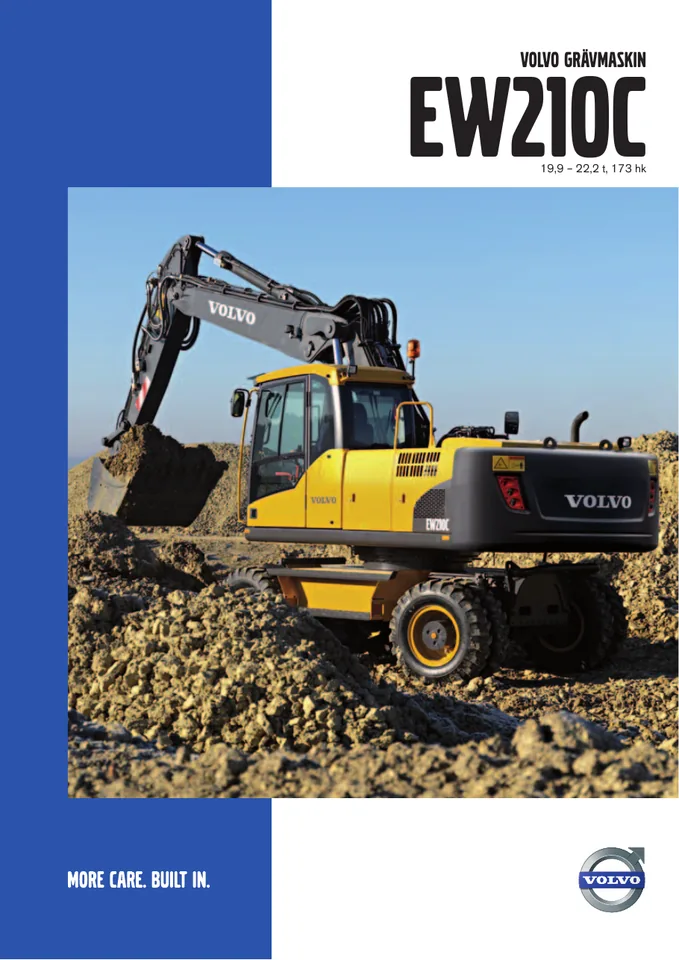 Volvo EW210C machine manual cover: Volvo EW210C Product brochure