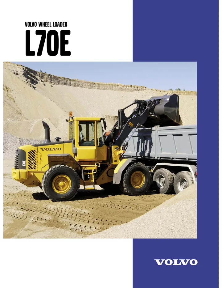 Volvo L70E machine manual cover: Volvo L70E Product brochure