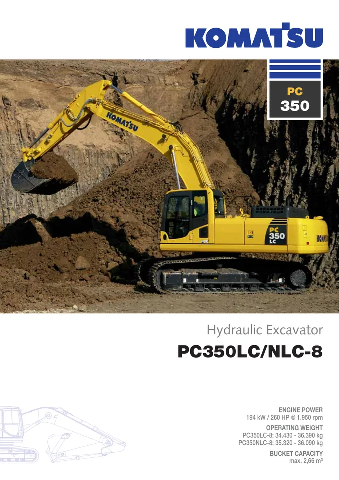 Komatsu PC350LC-8 machine manual cover: komatsu-pc350lc-8-dccfe9e67ffc-product-brochure