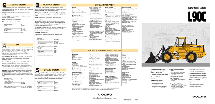 Volvo L90C machine manual cover: Volvo L90C Archived product document