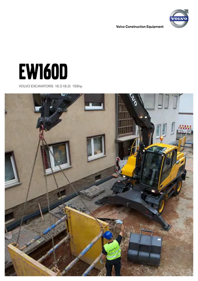 Volvo EW160D machine manual cover: Volvo EW160D Product brochure