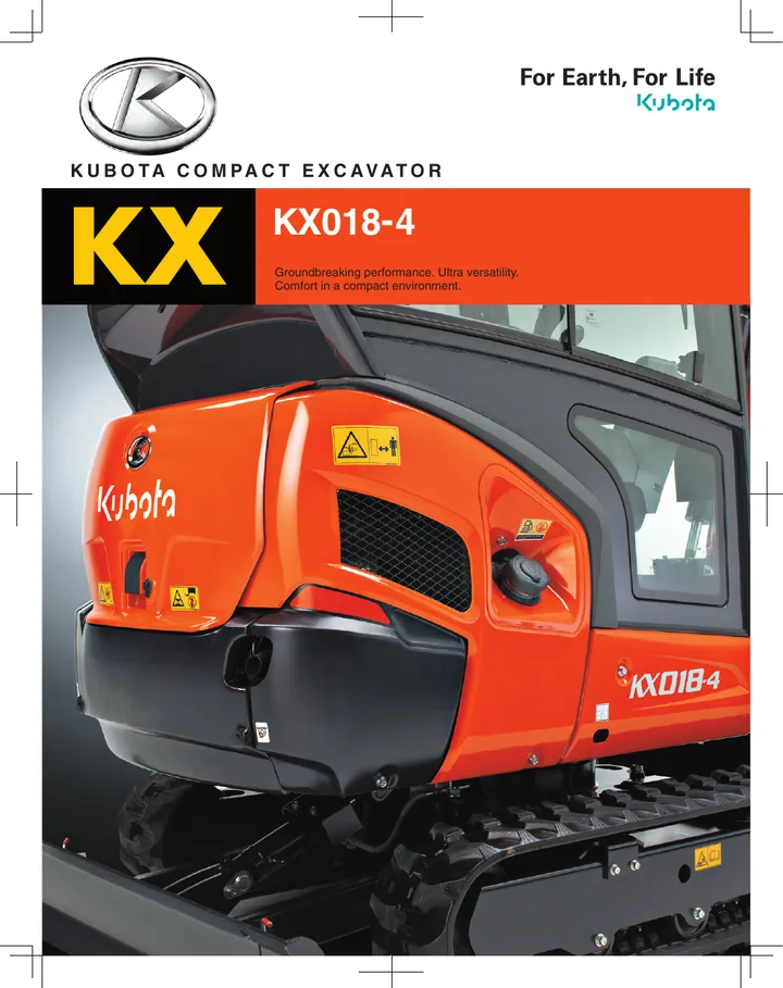 Kubota KX018-4 设备手册外胶层