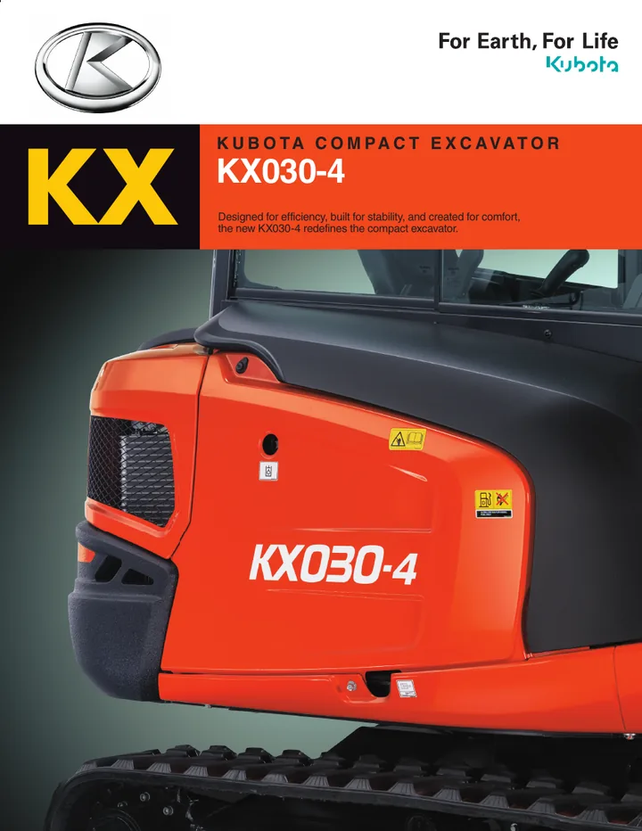 Kubota KX030-4 设备手册外胶层