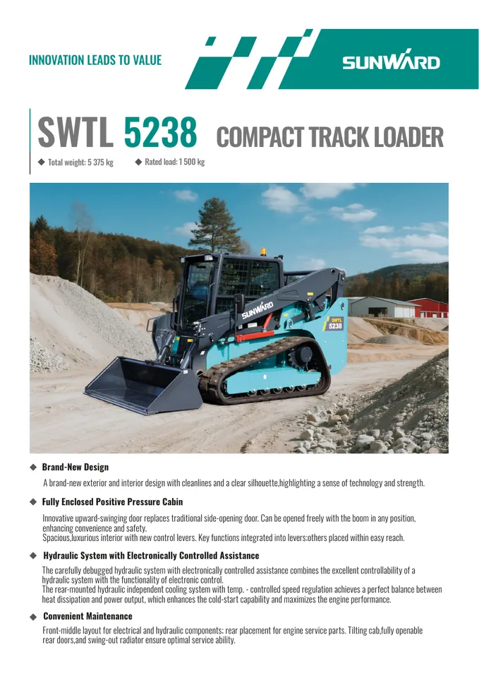 Sunward SWTL5238 machine manual cover: Sunward SWTL5238 Product brochure