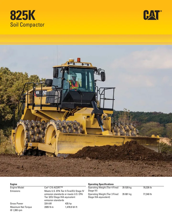 Caterpillar CAT®825K machine manual cover: caterpillar-825k-product-brochure-c10303987