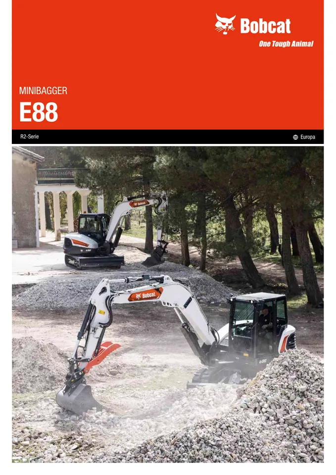 Bobcat E88 machine manual cover