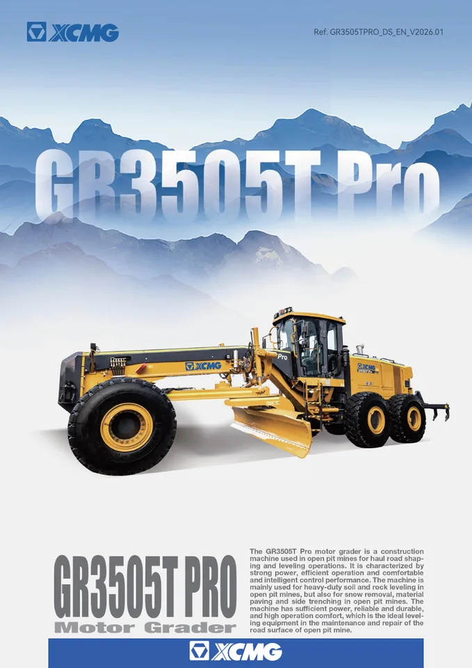 XCMG GR3505T PRO machine manual cover: xcmg-gr3505t-pro-f5fa2a581b-official-literature