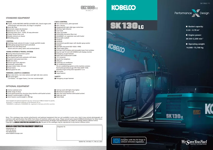 Kobelco SK130LC-11 设备手册外胶层