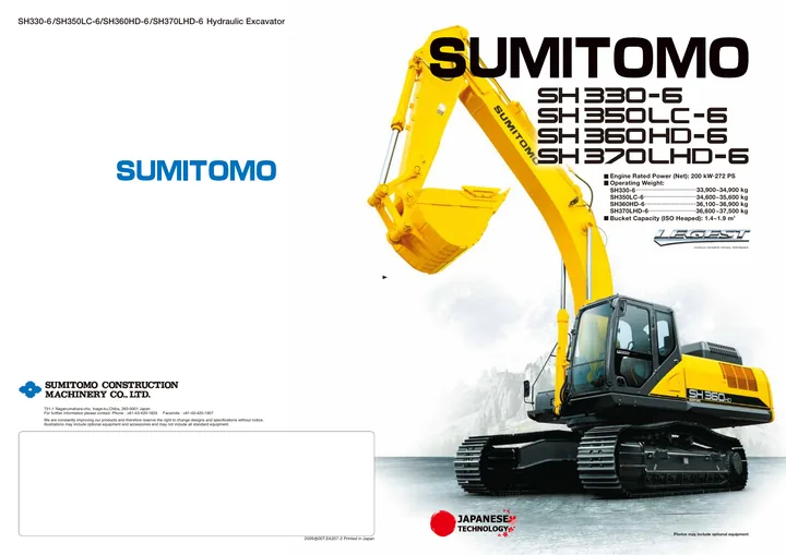 Sumitomo SH360HD-6 machine manual cover: Sumitomo SH360HD-6 Product brochure