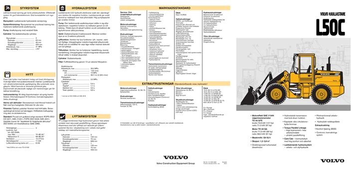 Volvo L50C machine manual cover: Volvo L50C Archived product document