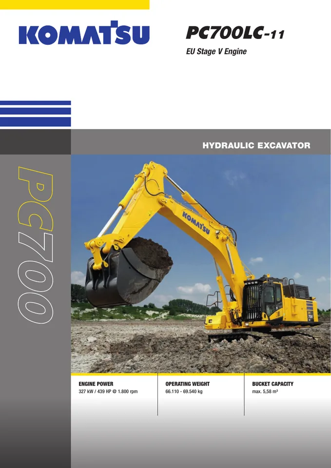 Komatsu PC700LC-11 machine manual cover: komatsu-pc700lc-11-3e2f1bbca532-product-brochure