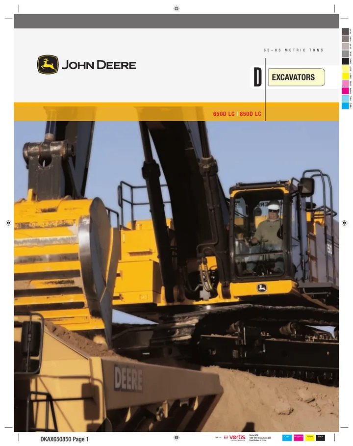 John Deere 650DLC machine manual cover: john-deere-650dlc-850dlc-3666af02a1-official-brochure