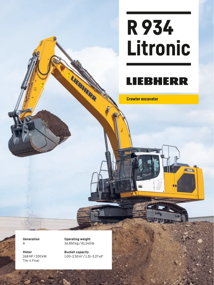 Liebherr R934 machine manual cover: Liebherr R934 Product brochure