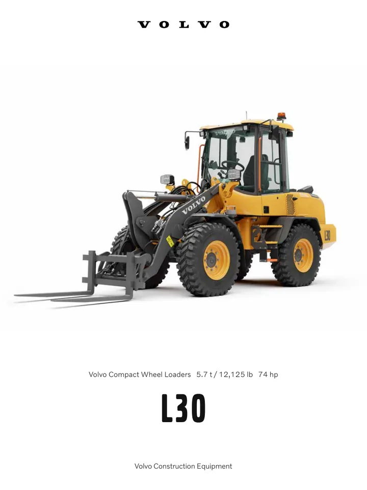 Volvo L30 machine manual cover: Volvo L30 Product brochure