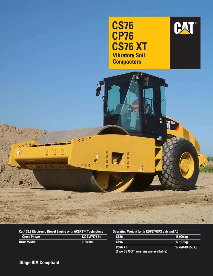 Caterpillar CAT®CP-76 / CAT®CS-76 machine manual cover