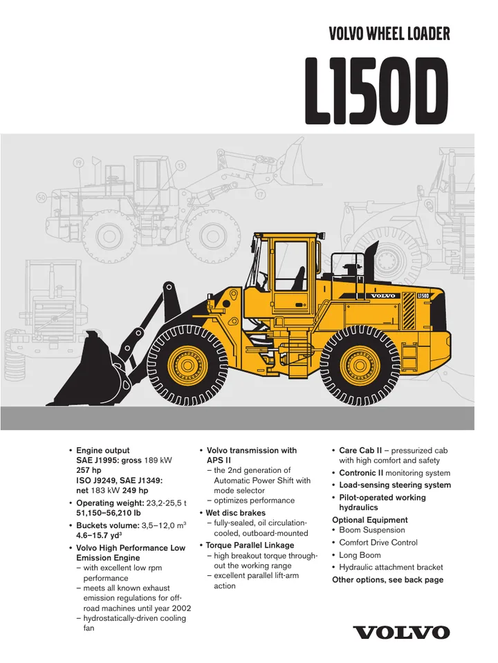 Volvo L150D machine manual cover: Volvo L150D Archived product document