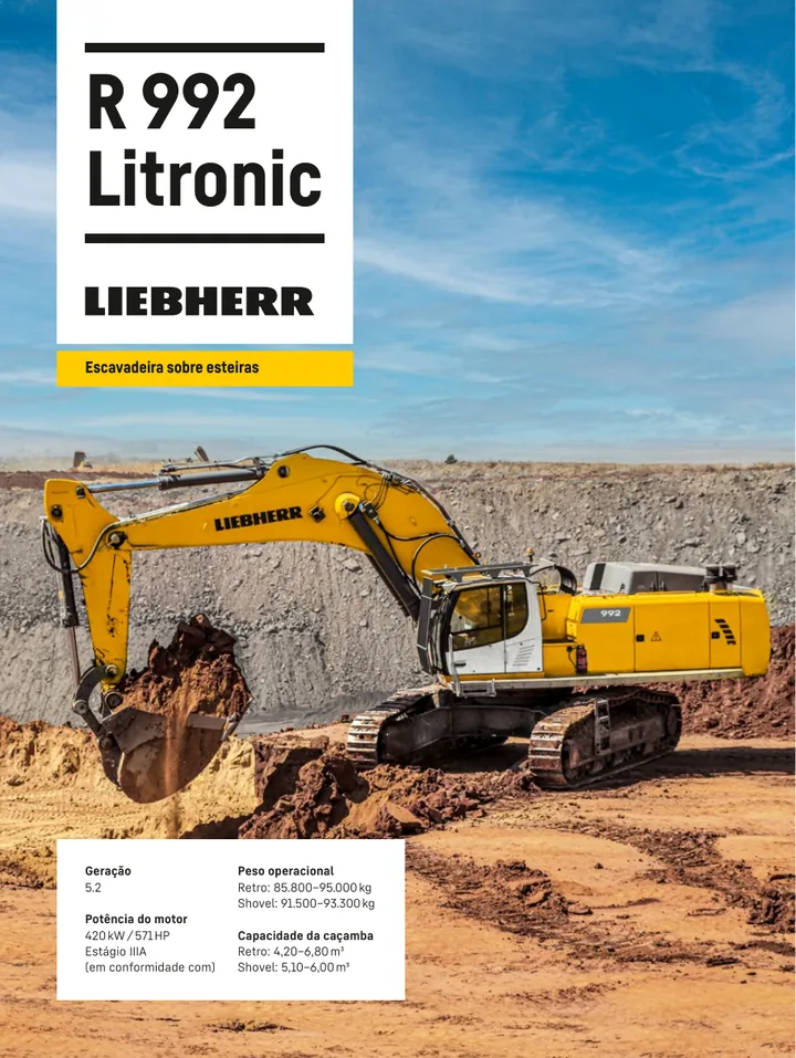 Liebherr R992 machine manual cover: Liebherr R992 Product literature