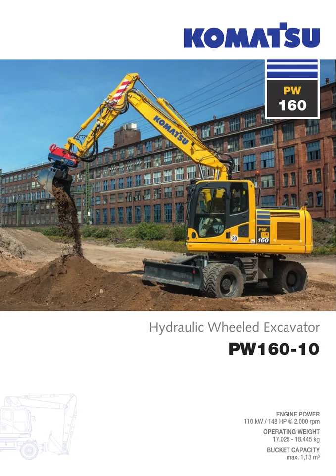 Komatsu PW160-10 machine manual cover