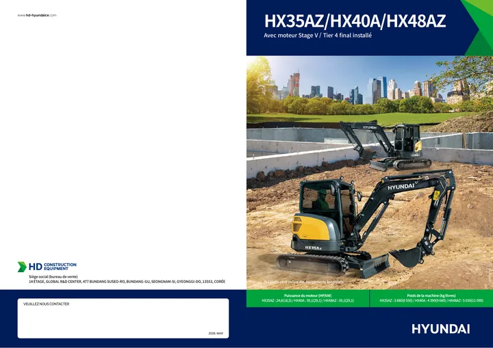 Hyundai HX35AZ · HX40A · HX48AZ 设备手册外胶层
