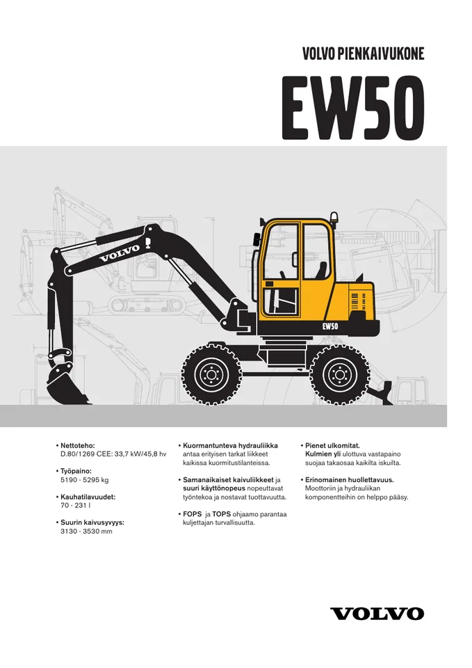 Volvo EW50 machine manual cover: Volvo EW50 Archived product document