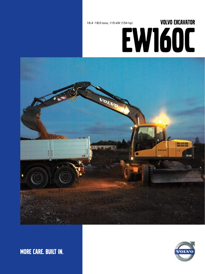 Volvo EW160C machine manual cover: Volvo EW160C Archived product document