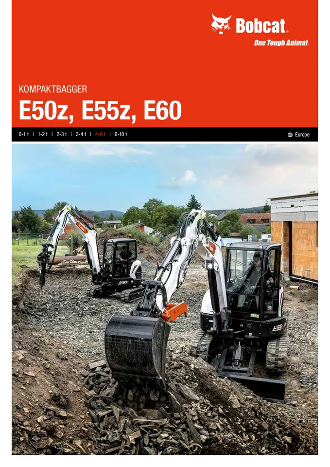 Bobcat E50Z · E55Z · E60 machine manual cover