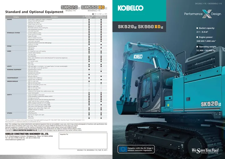 Kobelco SK520LC · SK520LC-11E · SK550XDLC-11E 设备手册外胶层
