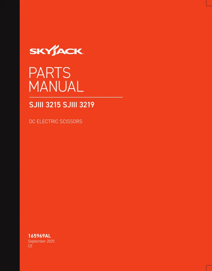 Skyjack SJIII 3219 machine manual cover: skyjack-sjiii-3219-parts-manual-165969al