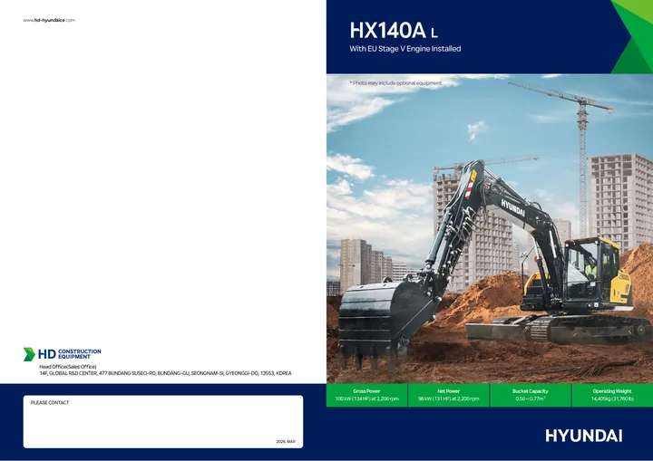 Hyundai HX140A L 设备手册封面