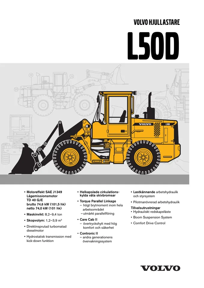 Volvo L50D machine manual cover: Volvo L50D Archived product document