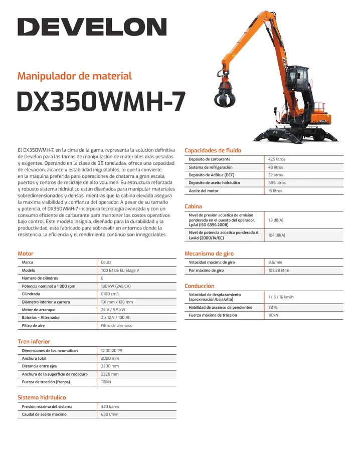 Doosan DX350WMH-7 machine manual cover