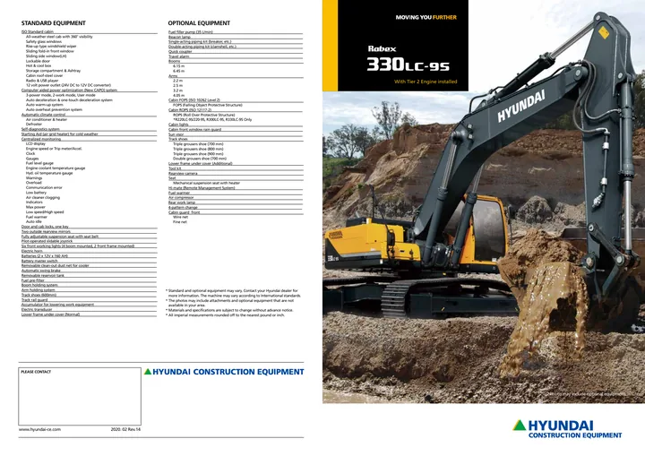 Hyundai R330LC-9S machine manual cover: Hyundai R330LC-9S Product brochure