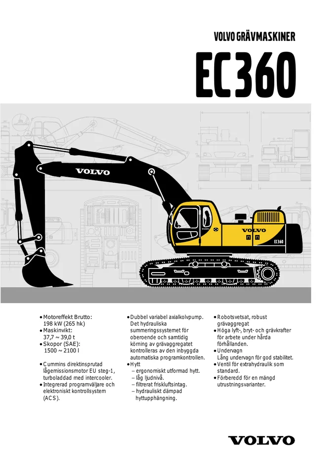 Volvo EC360 machine manual cover: Volvo EC360 Archived product document