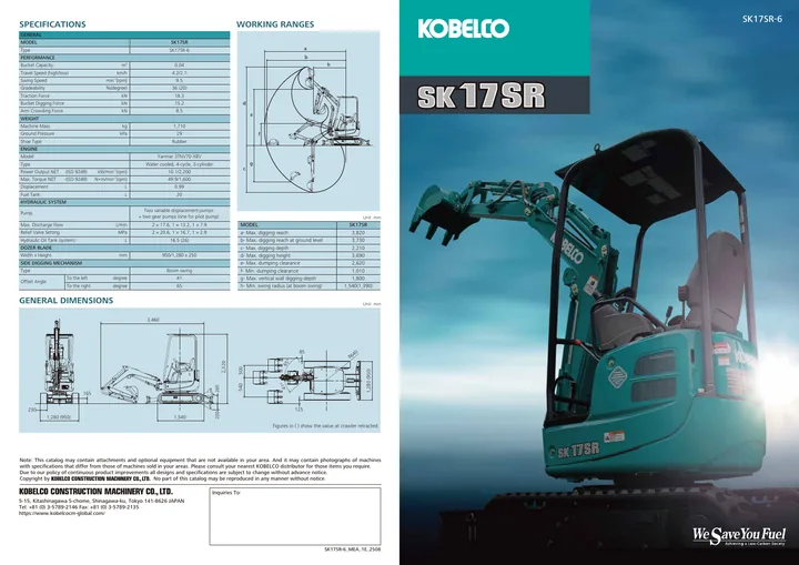 Kobelco SK17SR-6 设备手册外胶层