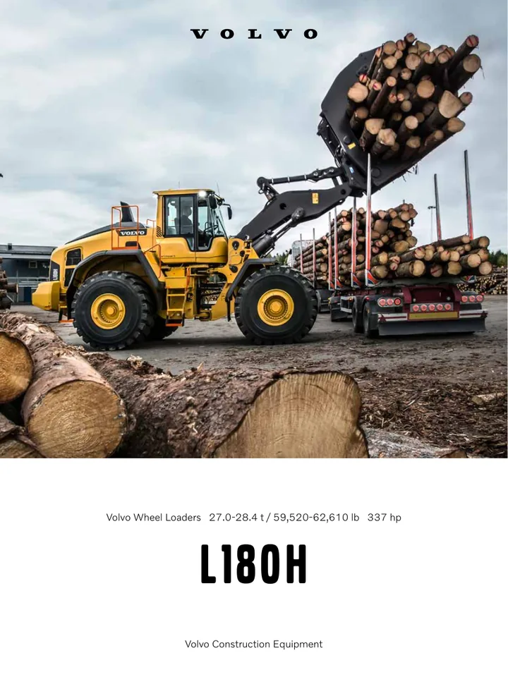 Volvo L180H machine manual cover: Volvo L180H Product brochure