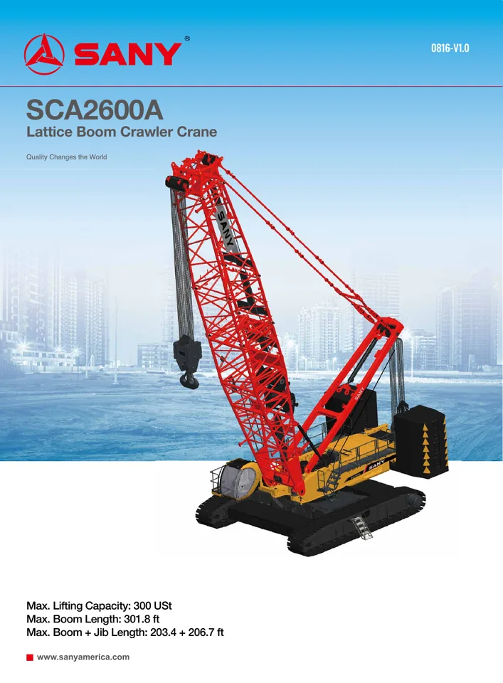 SANY SCA2600A machine manual cover: sany-sca2600a-4bdedaf5ee-product-brochure