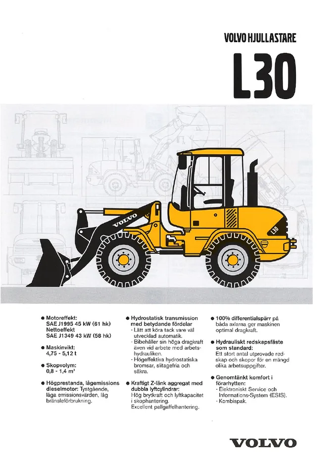Volvo L30 machine manual cover: Volvo L30 Archived product document