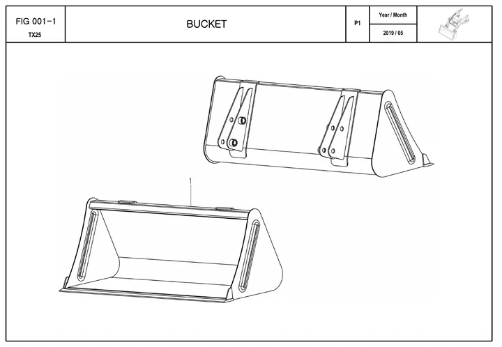 TYM TX25P loader attachment machine manual cover: tym-tx25p-loader-attachment-parts-catalog