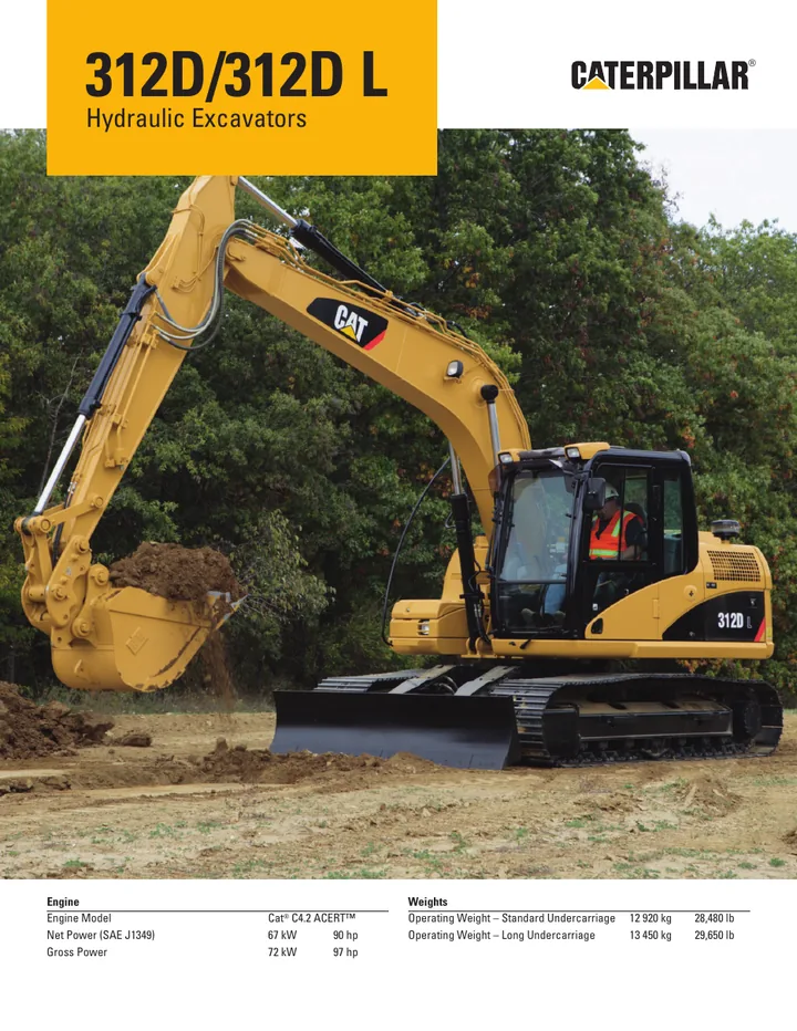 Caterpillar CAT®312D / CAT®312D L machine manual cover