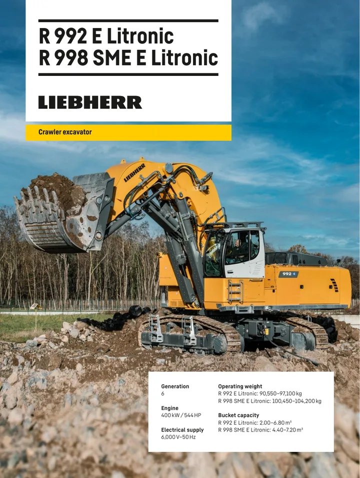 Liebherr R992 machine manual cover: Liebherr R992 Product brochure