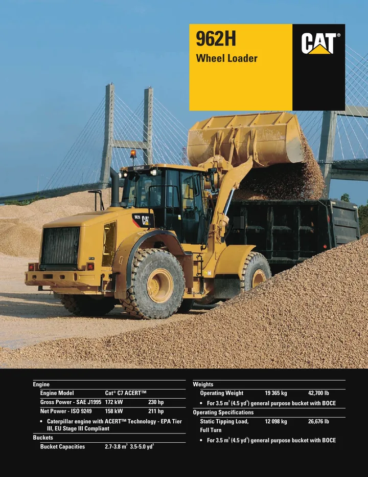 Caterpillar CAT®962H machine manual cover: caterpillar-962h-product-brochure-c305746