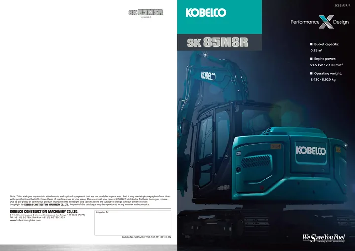 Kobelco SK85MSR-7 设备手册外胶层