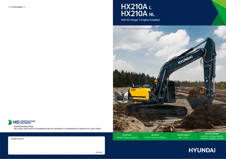 Hyundai HX210AL 设备手册外胶层