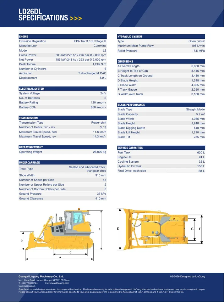 LiuGong LD26D machine manual cover