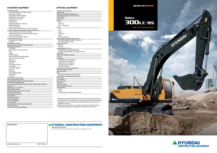 Hyundai R300LC-9S machine manual cover: Hyundai R300LC-9S Product brochure